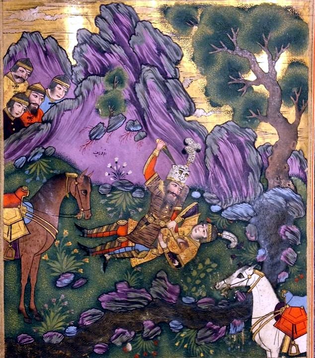 Rostam and Sohrab from the Windsor Shahnameh.png